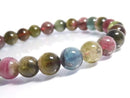 [Video][One of a kind] Multicolor Tourmaline AA++ Round 7mm Bracelet NO.7