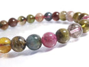 [Video][One of a kind] Multicolor Tourmaline AA++ Round 7mm Bracelet NO.8