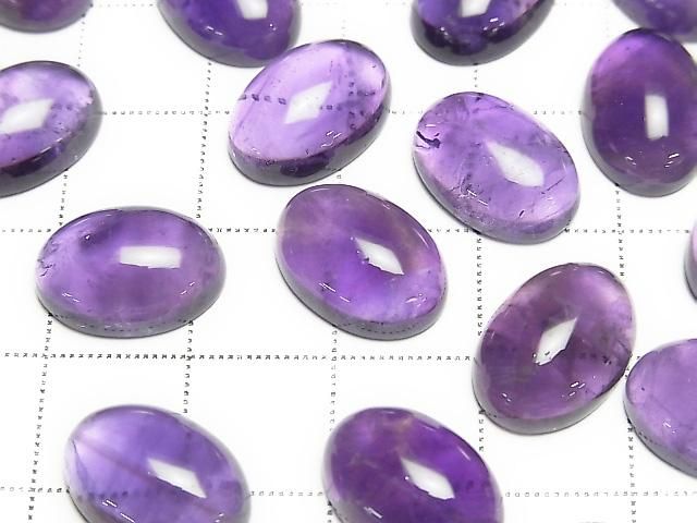 [Video] Zambia Amethyst AA+ Oval Cabochon 14x10mm 3pcs