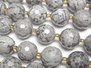 [Video] Gray Jasper 128 Faceted Round 16mm Half or 1strand beads (approx. 14 inches/34 cm)