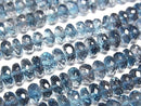 [Video] High Quality London Blue Topaz AAA- Faceted Button Rondelle Half or 1 Strand Beads (aprx. 9 inches/22 cm)