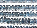 [Video] High Quality London Blue Topaz AAA- Faceted Button Rondelle Half or 1 Strand Beads (aprx. 9 inches/22 cm)