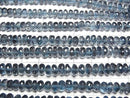 [Video] High Quality London Blue Topaz AAA- Faceted Button Rondelle Half or 1 Strand Beads (aprx. 9 inches/22 cm)