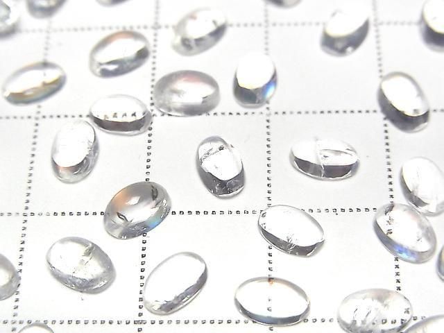 [Video] High Quality Andesine Labradorite AA++ Oval Cabochon 6x4mm 3pcs