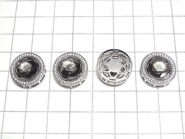 [Video] Meteorite (Muonionalusta) Bezel Setting Round Through Type Black Silver 925