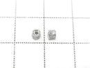 Silver925 Rondelle 3x3x2.5mm(with CZ) Rhodium Plated 3pcs