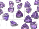 [Video] High Quality Amethyst AAA Loose Stone Triangle Faceted 14x14mm 1pc