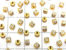 Silver925 Rondelle 3x3x2.5mm(with CZ) 18KGP 3pcs