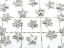Silver925 Star Motif 5.5x5.5mm (with CZ) [No Coating] [Rhodium Plated] [18KGP] Drilled Hole 2pcs