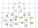 Silver925 Star Motif 5.5x5.5mm (with CZ) [No Coating] [Rhodium Plated] [18KGP] Drilled Hole 2pcs