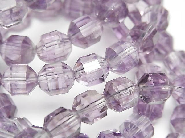[Video] Light Color Amethyst AAA- Double Point Faceted Tube 9x8mm Bracelet