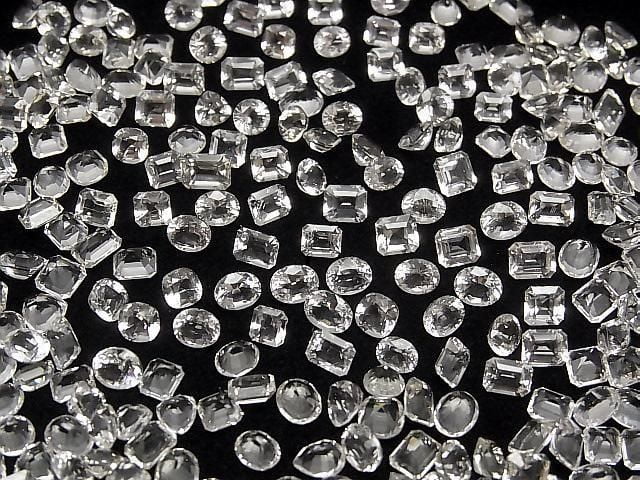 紫外線變色方柱石裸石 混合形狀刻面切割 [中尺寸] 10顆