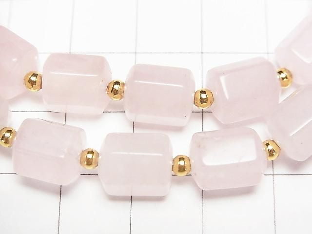 [Video] Rose Quartz AA++ Hexagonal Tube 10x8x8mm Bracelet