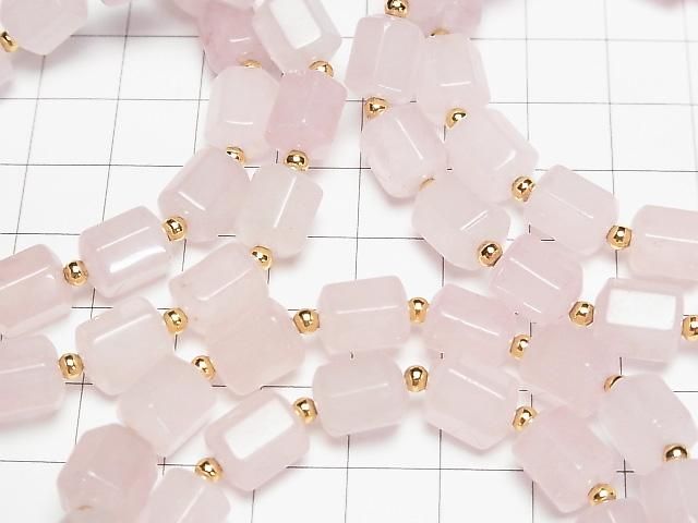 [Video] Rose Quartz AA++ Hexagonal Tube 10x8x8mm Bracelet