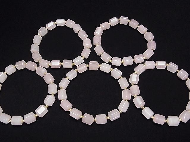 [Video] Rose Quartz AA++ Hexagonal Tube 10x8x8mm Bracelet