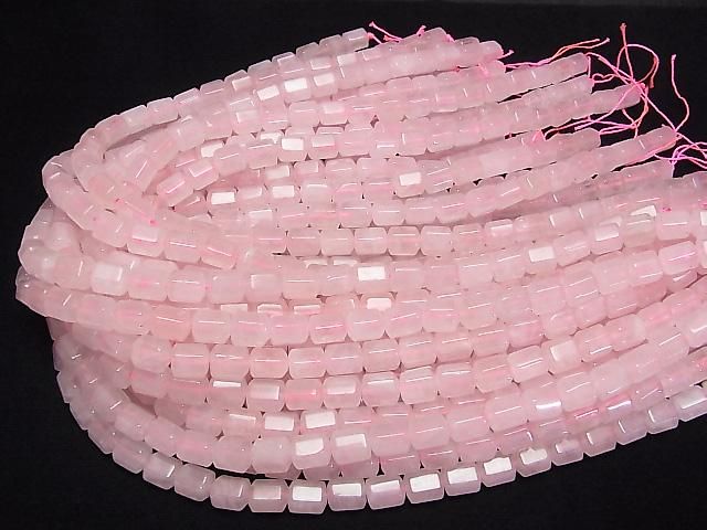 [Video] Rose Quartz AA++ Hexagonal Tube 10x8x8mm 1strand beads (approx. 15 inches/36 cm)