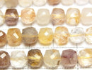 [Video] High Quality! Yellow Hematoid Quartz Cube Shape 7x7x7mm Half or 1strand beads (aprx. 14 inches/35 cm)