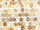 [Video] High Quality! Yellow Hematoid Quartz Cube Shape 7x7x7mm Half or 1strand beads (aprx. 14 inches/35 cm)