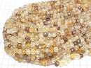 [Video] High Quality! Yellow Hematoid Quartz Cube Shape 7x7x7mm Half or 1strand beads (aprx. 14 inches/35 cm)