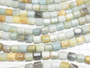 [Video] Mixed Amazonite Hexagonal Tube 9x8x8mm 1strand beads (approx. 15 inches/36 cm)