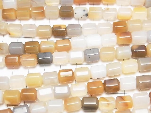 [Video] Montana Moss Agate Hexagonal Tube 10x8x8mm 1strand beads (approx. 15 inches/36 cm)