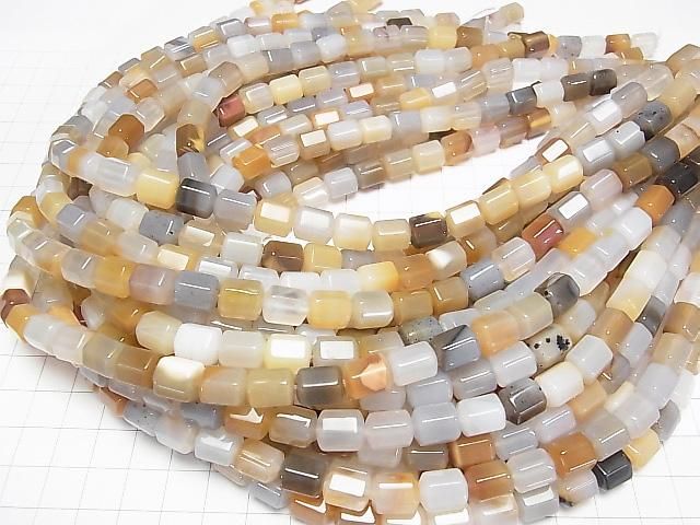 [Video] Montana Moss Agate Hexagonal Tube 10x8x8mm 1strand beads (approx. 15 inches/36 cm)