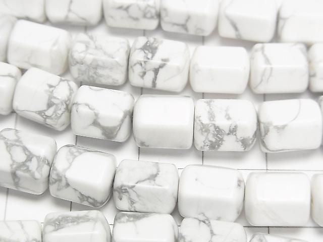 [Video] Howlite Magnesite Hexagonal Tube 10x8x8mm 1strand beads (approx. 15 inches/36 cm)