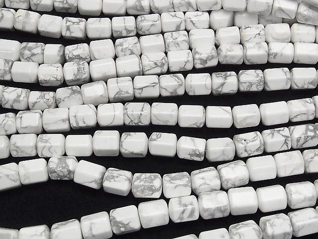 [Video] Howlite Magnesite Hexagonal Tube 10x8x8mm 1strand beads (approx. 15 inches/36 cm)