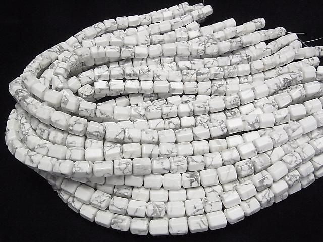 [Video] Howlite Magnesite Hexagonal Tube 10x8x8mm 1strand beads (approx. 15 inches/36 cm)