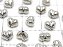 Silver925 Heart Motif 5x6mm [No Coating] [Rhodium Plated] [18KGP] Drilled Hole 2pcs