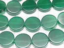 [Video] Green Onyx Flat Coin 14x14mm Half or 1strand beads (approx. 15 inch/36 cm)