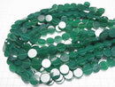 [Video] Green Onyx Flat Coin 14x14mm Half or 1strand beads (approx. 15 inch/36 cm)