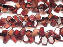 [Video] Mozambique Garnet AA++ Rough Slice Faceted Half or 1 Strand Beads (aprx. 7 inches/18 cm)