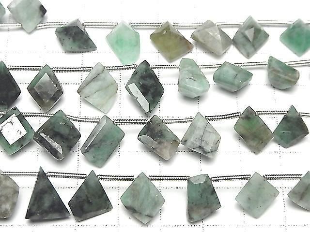 [Video] Brazilian Emerald AA Fancy Shape Cut Half or 1strand beads (aprx. 6 inches/16 cm)