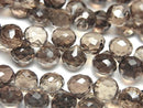 [Video]High Quality Smoky Quartz AAA Onion Faceted Briolette half or 1strand beads (aprx.7inch/18cm)