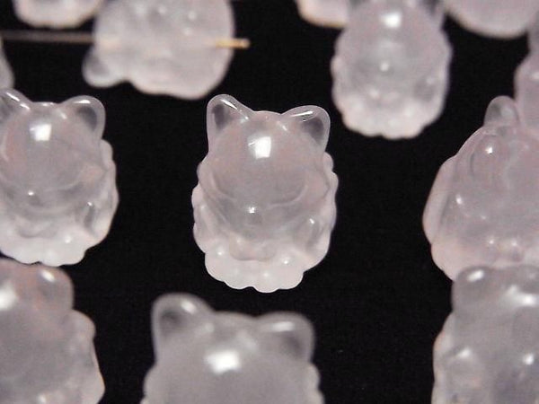 [Video] Rose Quartz AAA Fox Motif 15x12mm [Drilled Hole] 1pc