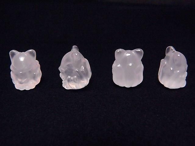 [Video] Rose Quartz AAA Fox Motif 15x12mm [Drilled Hole] 1pc
