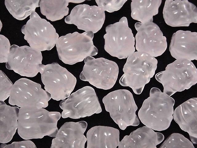 [Video] Rose Quartz AAA Fox Motif 15x12mm [Drilled Hole] 1pc