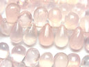 [Video]High Quality Rose Quartz AAA- Drop (Smooth) half or 1strand beads (aprx.7inch/18cm)