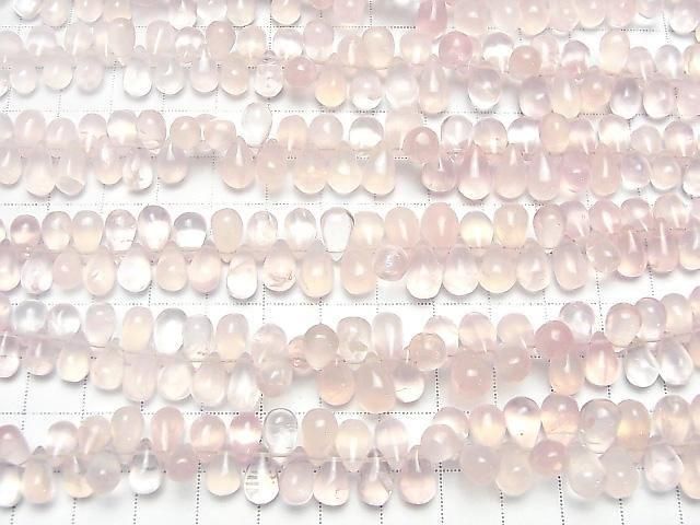 [Video]High Quality Rose Quartz AAA- Drop (Smooth) half or 1strand beads (aprx.7inch/18cm)