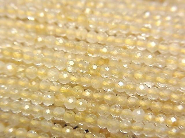 [Video]High Quality! Rutilated Quartz AA+ Faceted Round 2mm 1strand beads (aprx.15inch/38cm)
