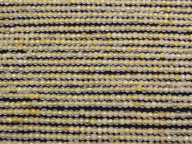 [Video]High Quality! Rutilated Quartz AA+ Faceted Round 2mm 1strand beads (aprx.15inch/38cm)