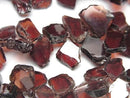 [Video] Mozambique Garnet AA++ Rough Slice Faceted Top Side Drilled Hole 1 Strand Beads (aprx. 7 inches/18 cm)
