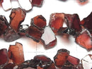 [Video] Mozambique Garnet AA++ Rough Slice Faceted Top Side Drilled Hole 1 Strand Beads (aprx. 7 inches/18 cm)
