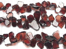 [Video] Mozambique Garnet AA++ Rough Slice Faceted Top Side Drilled Hole 1 Strand Beads (aprx. 7 inches/18 cm)