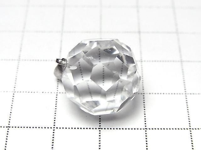 Crystal AAA- "Buckyball" Faceted Round 18mm Pendant in Silver925 (1pc)