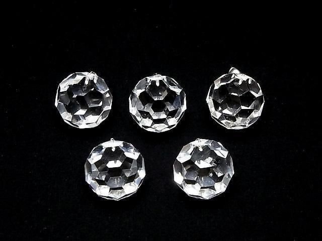 Crystal AAA- "Buckyball" Faceted Round 18mm Pendant in Silver925 (1pc)