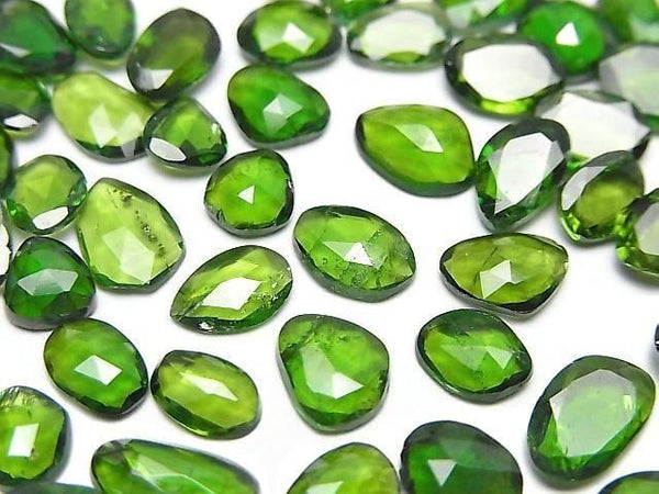 [Video] Chrome Diopside AA++ Loose Stone Freeform Single-Sided Rose Cut 5pcs