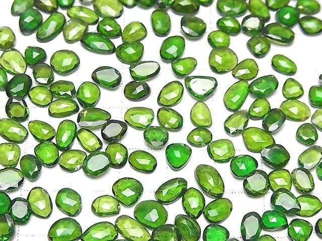 [Video] Chrome Diopside AA++ Loose Stone Freeform Single-Sided Rose Cut 5pcs