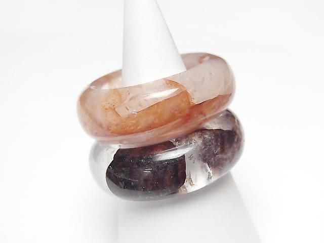 [Video] Red Hematoid Quartz Ring [Size 16][Size 18] 2pcs